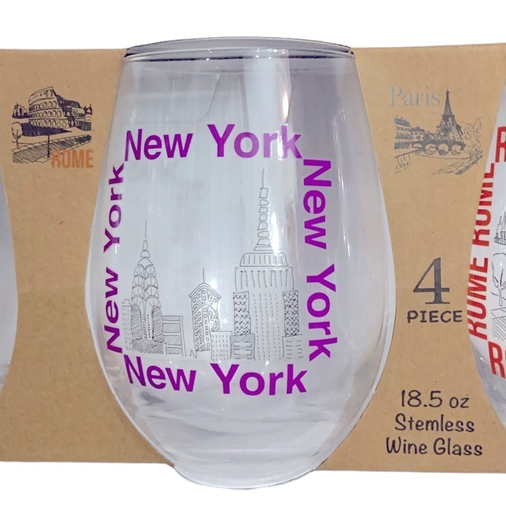 Circleware Voyagers Stemless Wine Glasses, Set of 4 Drinking Glassware  18.9 Oz - Picture 11 of 16